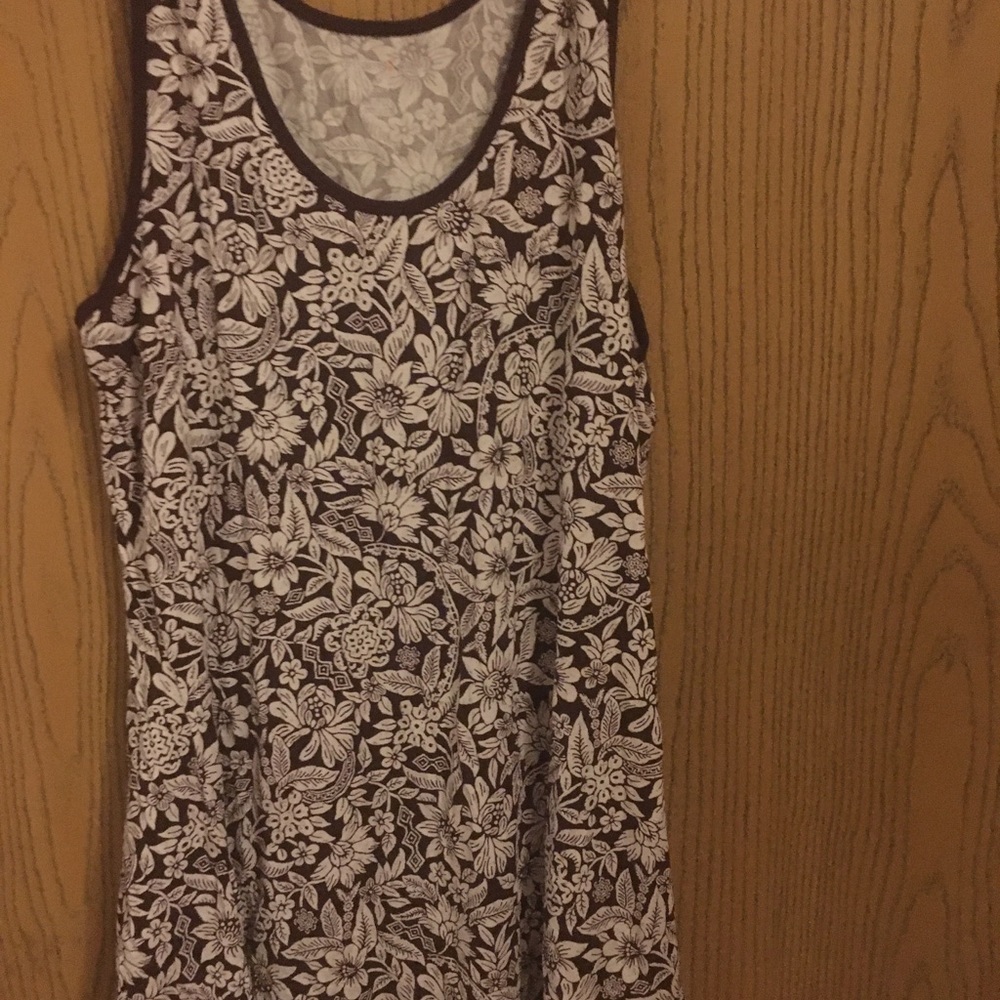 DREAMS co brown white tank top medium  A-49